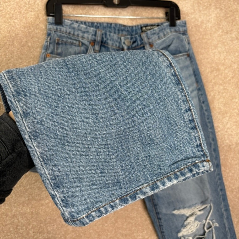 BLANKNYC Jeans Women's 28 Blue Distressed Baxter Ribcage Straight Leg High Rise - Picture 5 of 8
